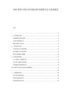 2025软件开发行业市场分析及创新不足与发展报告