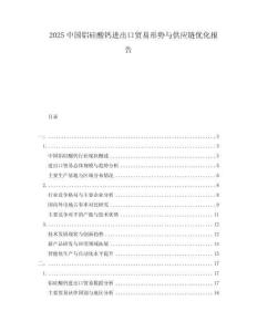 2025中國鋁硅酸鈣進出口貿易形勢與供應鏈優化報告