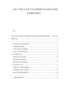 2025中国电子商务平台运营现状竞争分析及市场拓展策略研究报告