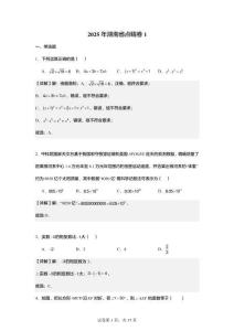 2025年湖南省點睛卷1【答案版】