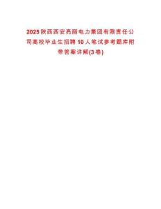 2025陜西西安亮麗電力集團(tuán)有限責(zé)任公司高校畢業(yè)生招聘10人筆試參考題庫附帶答案詳解(3卷)