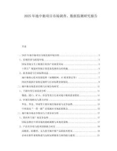 2025年地中衡項(xiàng)目市場調(diào)查、數(shù)據(jù)監(jiān)測研究報(bào)告