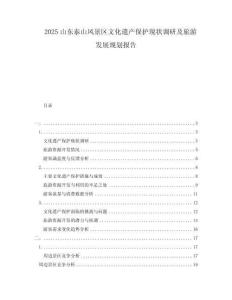 2025山東泰山風(fēng)景區(qū)文化遺產(chǎn)保護(hù)現(xiàn)狀調(diào)研及旅游發(fā)展規(guī)劃報(bào)告
