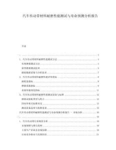 汽车传动带材料耐磨性能测试与寿命预测分析报告
