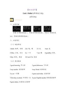 译林版英语三年级上册Unit1  Hello!（知识清单）-（译林版三起·24秋）学生版