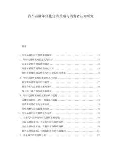 汽车品牌年轻化营销策略与消费者认知研究