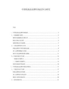 中國化妝品品牌市場競爭力研究