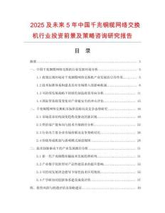 2025及未来5年中国千兆铜缆网络交换机行业投资前景及策略咨询研究报告