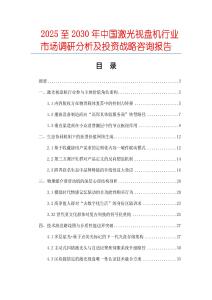 2025至2030年中國激光視盤機行業(yè)市場調(diào)研分析及投資戰(zhàn)略咨詢報告