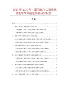 2025至2030年中國五氧化二釩市場調(diào)查與未來前景預(yù)測研究報告