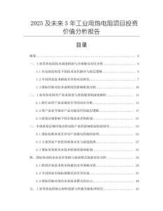 2025及未來5年工業(yè)用熱電阻項目投資價值分析報告