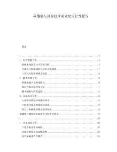 碳捕集与封存技术商业化可行性报告