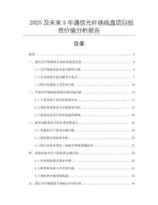 2025及未來5年通信光纖繞線盤項目投資價值分析報告