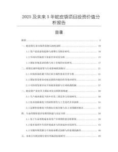 2025及未來5年蛇皮袋項目投資價值分析報告