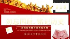 紅色大氣“勿忘國恥銘記歷史”九一八事變紀(jì)念日愛國教育PPT模板