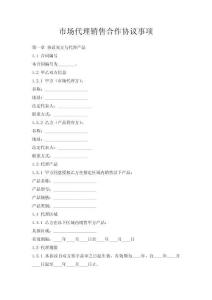 市場(chǎng)代理銷售合作協(xié)議事項(xiàng)