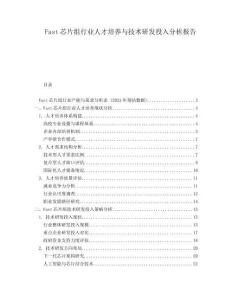 Fast芯片組行業人才培養與技術研發投入分析報告