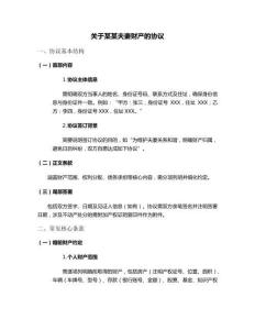 關于某某夫妻財產的協議