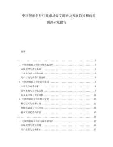 中國智能健身行業(yè)市場深度調(diào)研及發(fā)展趨勢和前景預(yù)測研究報告