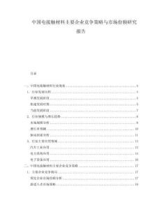 中国电接触材料主要企业竞争策略与市场份额研究报告
