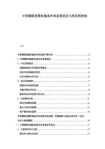 中國鋼鐵連鑄機軸承冷卻系統(tǒng)優(yōu)化與熱變形控制