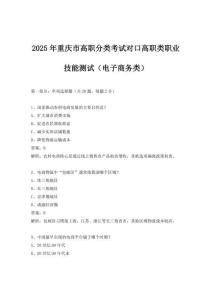 2025年重慶市高職分類考試對口高職類職業(yè)技能測試（電子商務(wù)類）