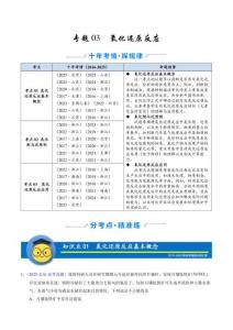 十年（2016-2025）高考化學真題分類匯編（全國通用）專題03 氧化還原反應（教師版）