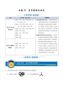 十年（2016-2025）高考化學真題分類匯編（全國通用）專題20 原子結構與性質（原卷版）
