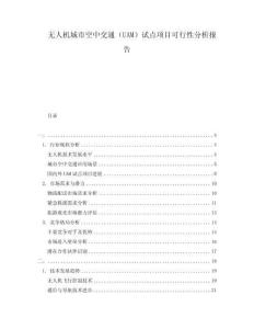 無人機(jī)城市空中交通（UAM）試點(diǎn)項(xiàng)目可行性分析報(bào)告