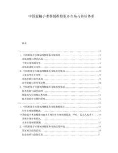 中国腔镜手术器械维修服务市场与售后体系