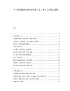 中國(guó)光刻膠配套試劑純化工藝與本土供應(yīng)能力報(bào)告