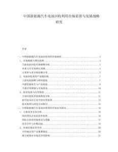 中國新能源汽車電池回收利用市場前景與發(fā)展戰(zhàn)略研究