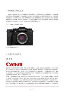 半畫幅無反相機(jī)龍頭企業(yè)及行業(yè)最新趨勢