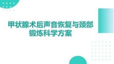 甲狀腺術(shù)后聲音恢復(fù)與頸部鍛煉科學(xué)方案