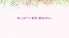 幼兒園中班教案(精選2024)