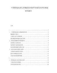 中國(guó)跨境電商行業(yè)物流協(xié)同海外市場(chǎng)布局評(píng)估規(guī)劃研究報(bào)告