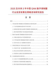 2025及未來5年中國QAM數字調制器行業(yè)投資前景及策略咨詢研究報告