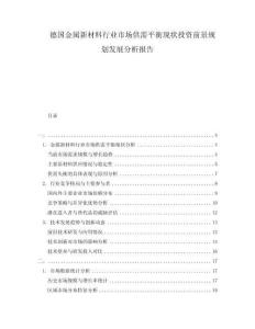 德國金屬新材料行業(yè)市場供需平衡現(xiàn)狀投資前景規(guī)劃發(fā)展分析報告