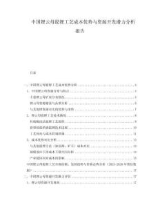 中國鋰云母提鋰工藝成本優勢與資源開發潛力分析報告