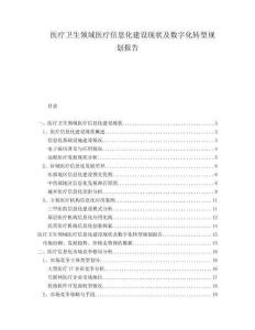 醫(yī)療衛(wèi)生領(lǐng)域醫(yī)療信息化建設(shè)現(xiàn)狀及數(shù)字化轉(zhuǎn)型規(guī)劃報(bào)告