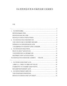 ESG投資理念在資本市場(chǎng)的實(shí)踐與發(fā)展報(bào)告