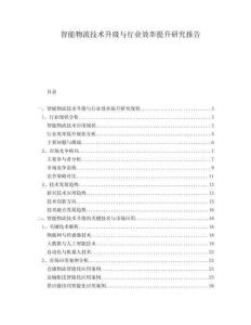 智能物流技術(shù)升級(jí)與行業(yè)效率提升研究報(bào)告