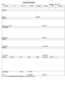 品質異常處理單