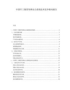 中國軍工微型導(dǎo)彈動力系統(tǒng)技術(shù)競爭格局報告