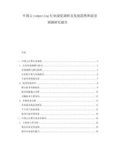中國(guó)云computing行業(yè)深度調(diào)研及發(fā)展趨勢(shì)和前景預(yù)測(cè)研究報(bào)告