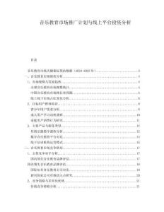 音乐教育市场推广计划与线上平台投资分析