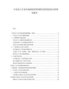 中東化工行業(yè)市場(chǎng)現(xiàn)狀供需調(diào)研及投資前景分析研究報(bào)告