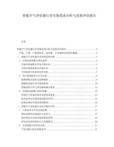 智能空氣凈化器行業(yè)市場(chǎng)需求分析與發(fā)展評(píng)估報(bào)告