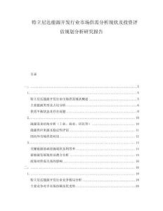 特立尼達(dá)能源開發(fā)行業(yè)市場供需分析現(xiàn)狀及投資評估規(guī)劃分析研究報(bào)告