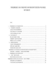 智能眼鏡行業(yè)市場供需分析現(xiàn)狀研究投資評估規(guī)劃研究報告